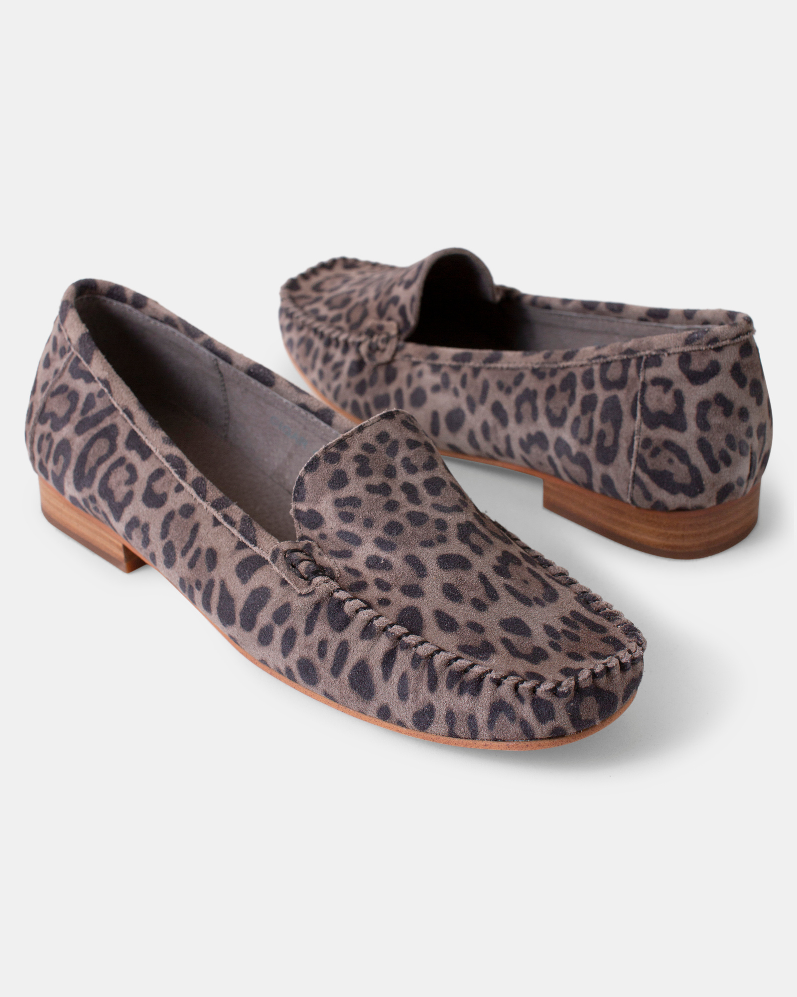 Cigar Suede Loafer - Stone Leopard