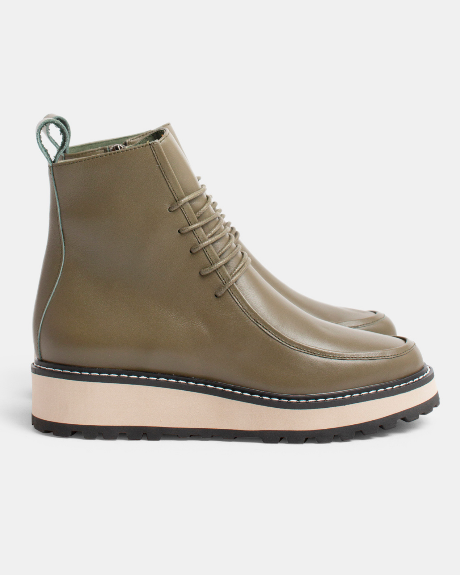 Jovi Leather Boot - Olive