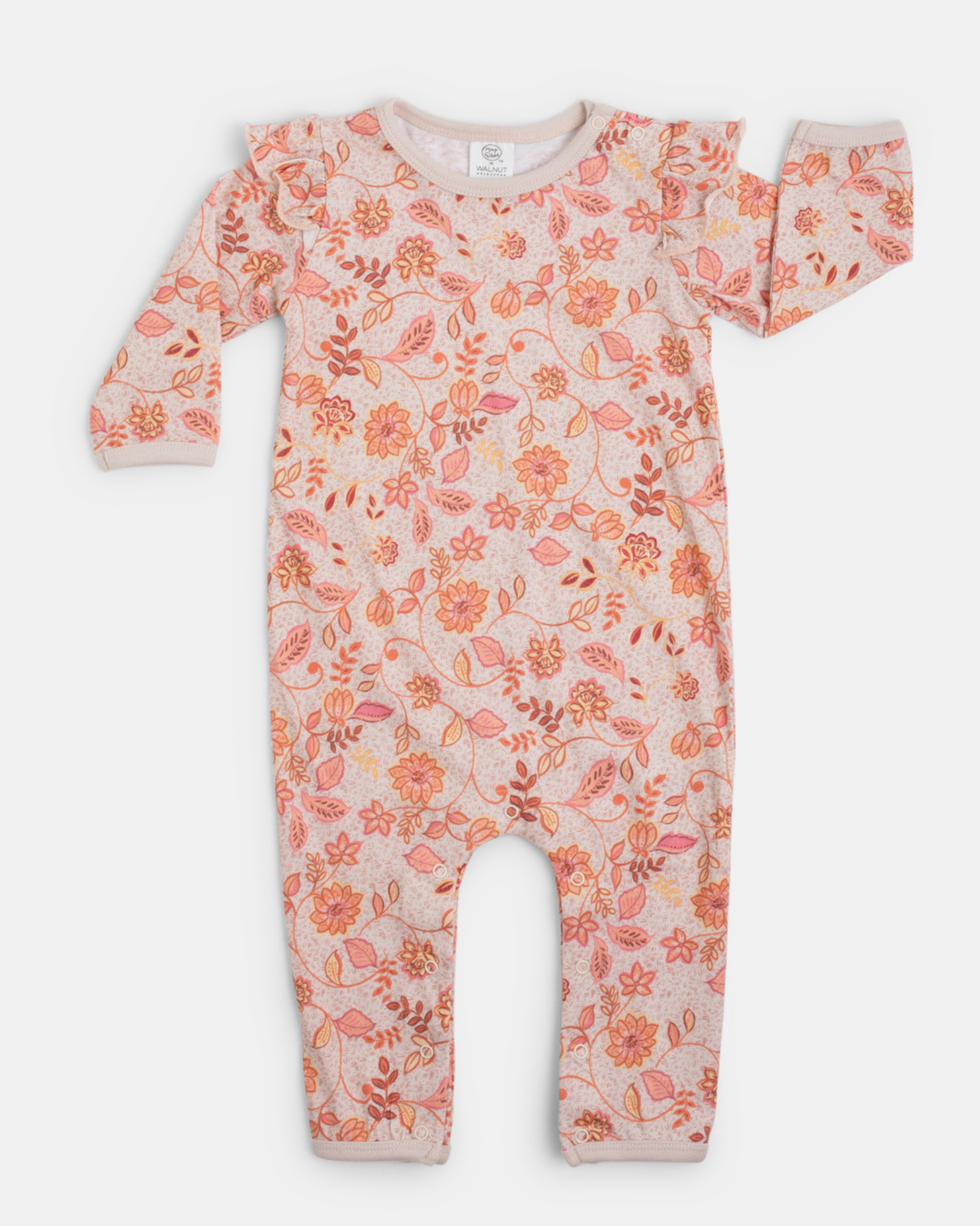 Scout Frill Onesie - Pink Vine