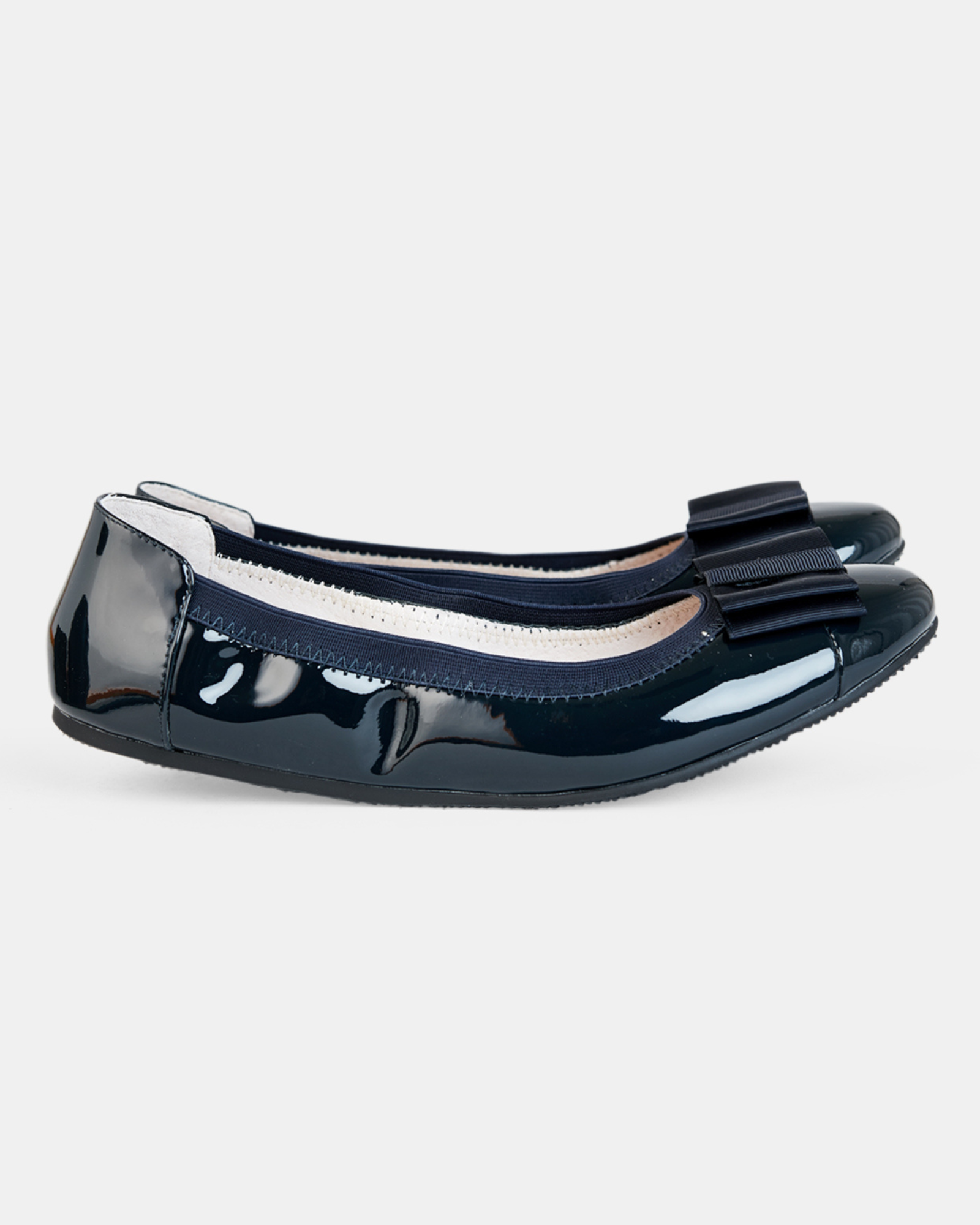 Sandra Bow Patent Ballet Flat - Navy