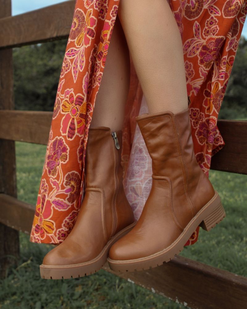 Penny Leather Boot - Dark Brown