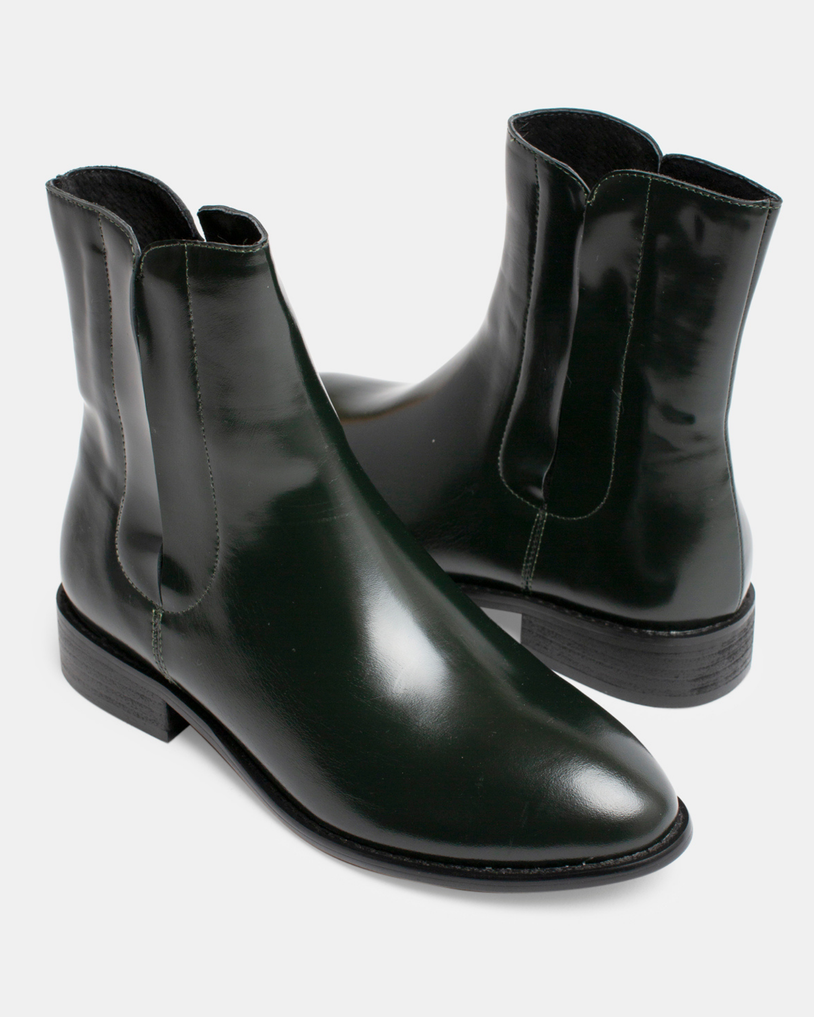 Denmark Leather Boot - Dark Olive Shine