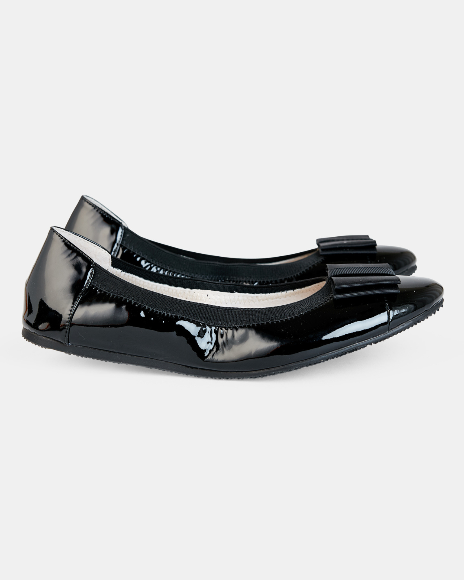 Sandra Bow Patent Ballet Flat - Black