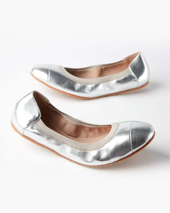 Ava Leather Ballet Flat - Silver — Walnut Melbourne