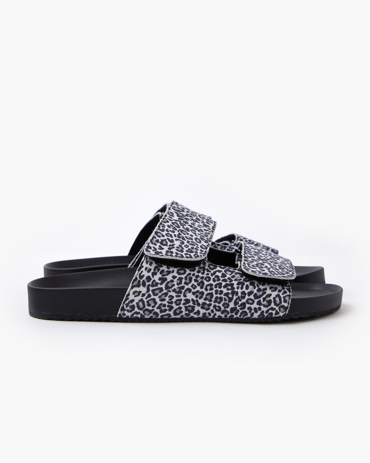 Penelope Leather Slide - White Leopard