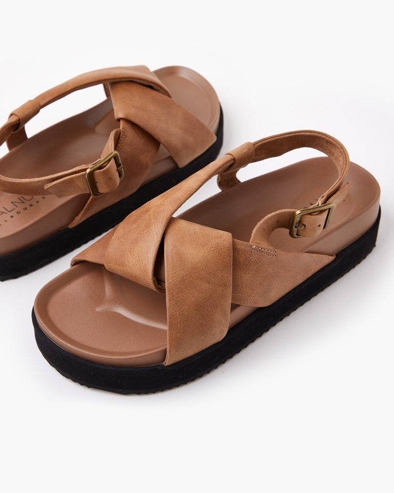 Image of Mya Leather Slide - Tan