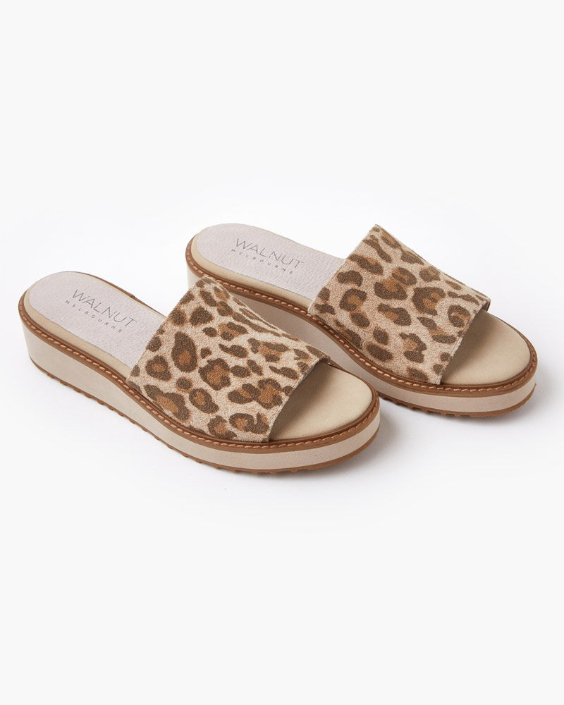 Jac Leather Slide - Ivory Leopard Suede