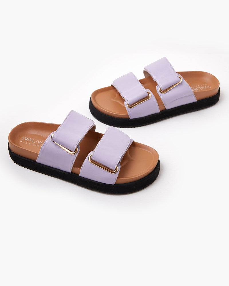 Mara Leather Slide - Lilac