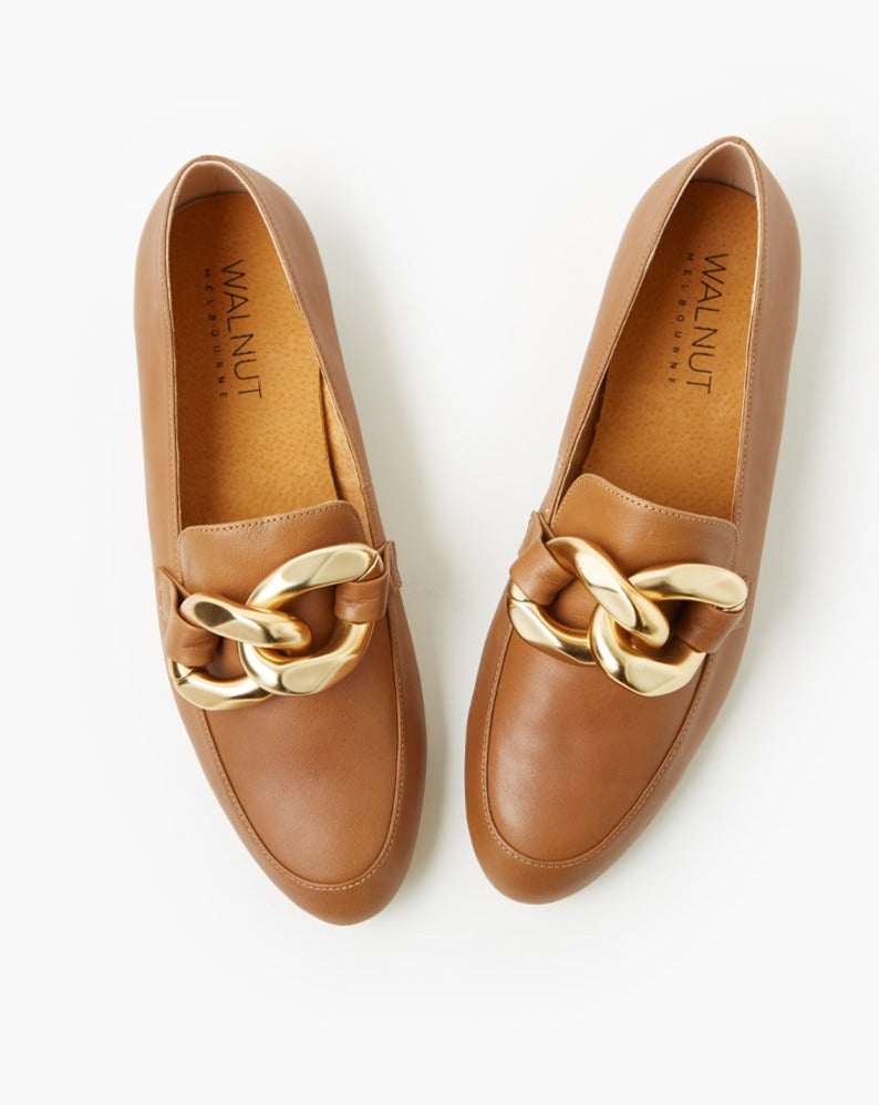 Talia Leather Loafer - Caramel