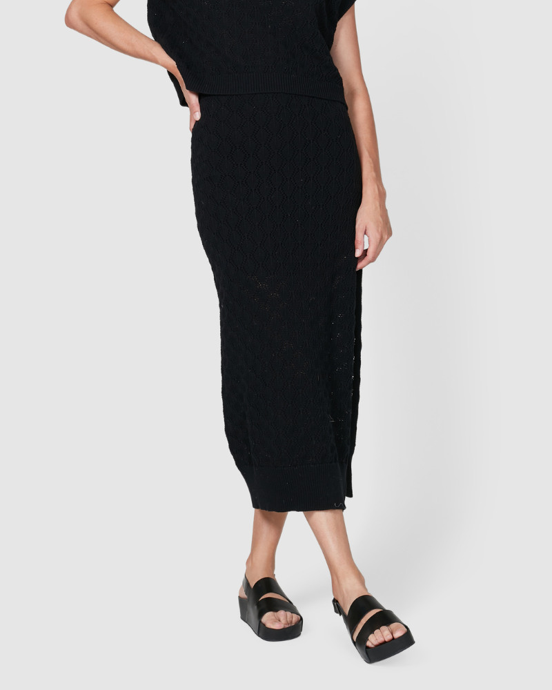 Palms Knit Skirt - Black