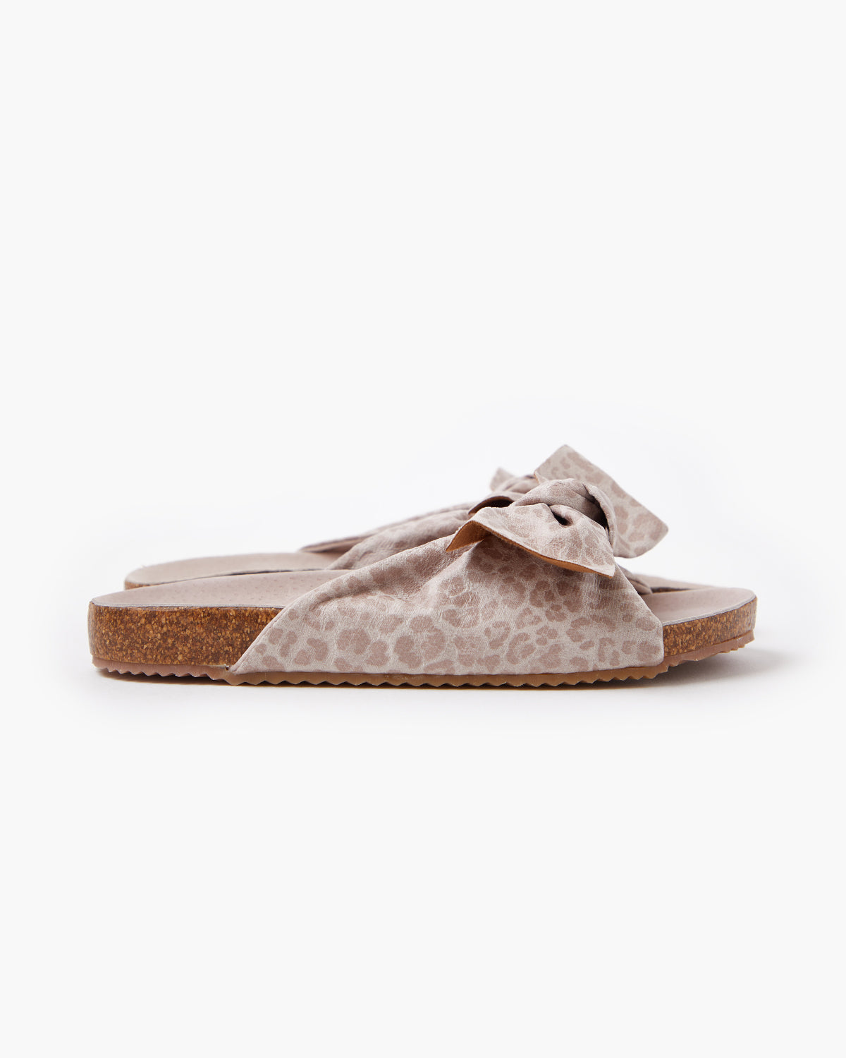 Somerset Mini Bow Slide - Latte Leopard