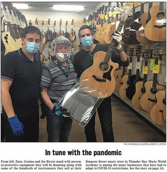 Music World donates 200 face shields to various organizations