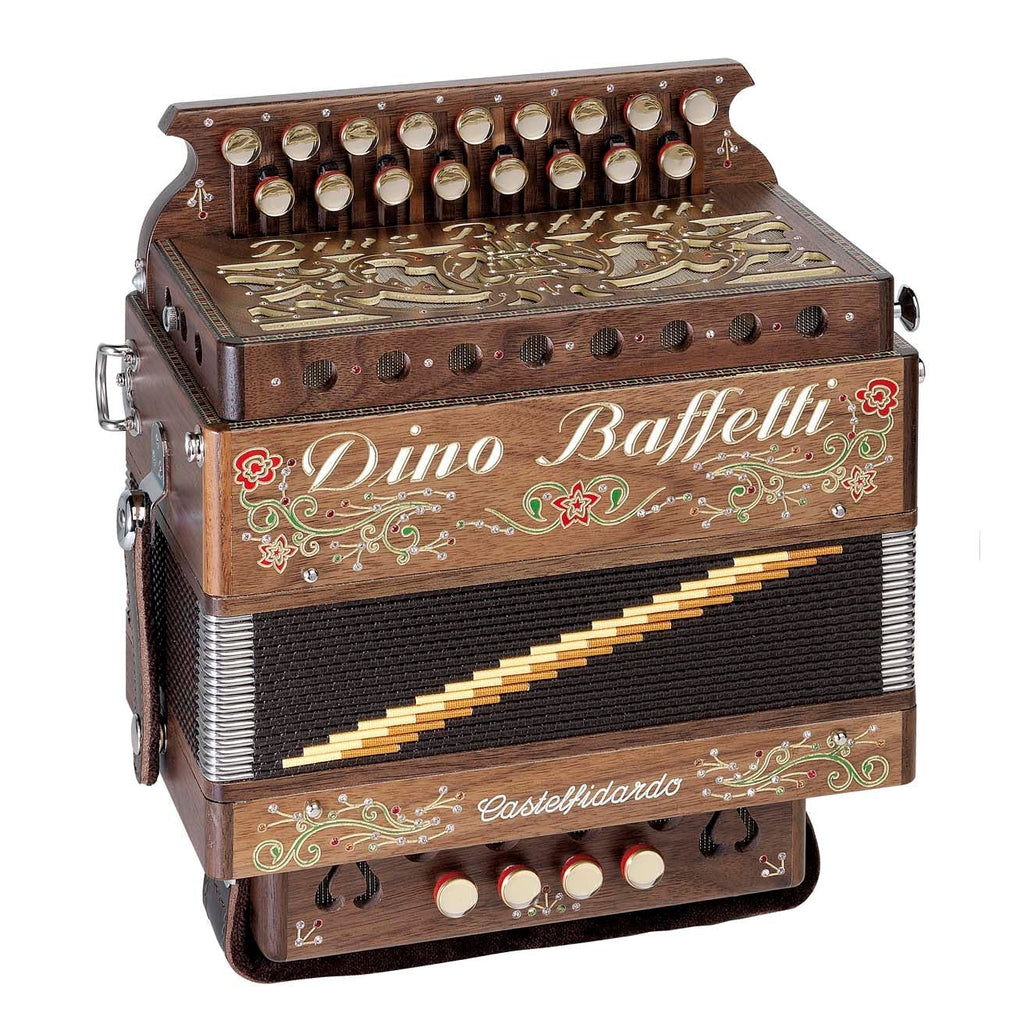 Dino Baffetti ART44-LN-SOL Musette Walnut Wood 4 Bass Diatonic Accordi –  Music World Academy