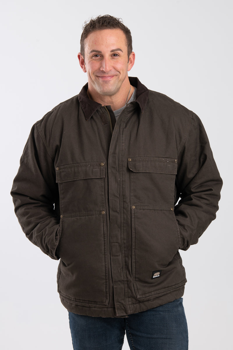 'Berne' Men's Washed Chore Coat - Olive Duck – Trav's Outfitter