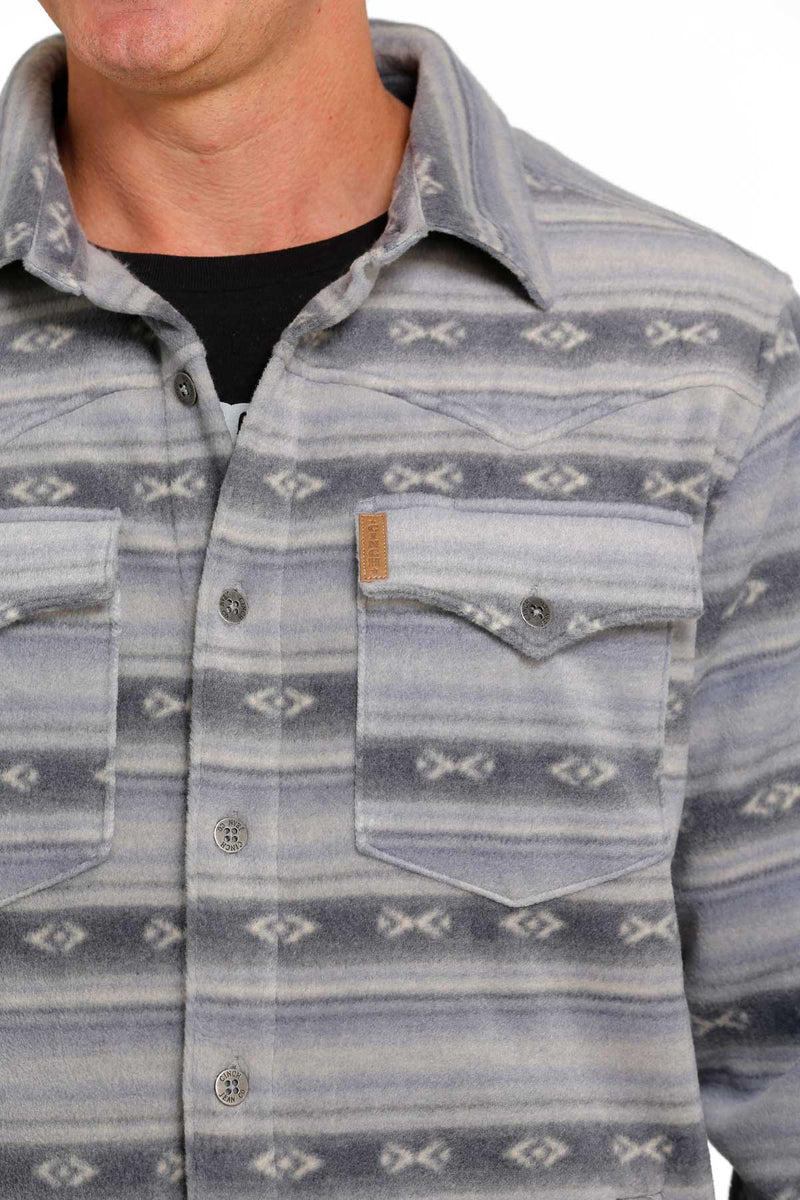 Cinch' Men's Aztec Print Polar Fleece Shirt Jacket - Blue – Trav's Outfitter