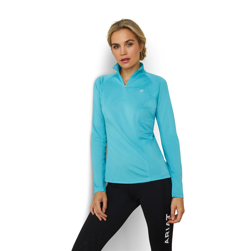 Ariat' Women's Sunstopper 2.0 1/4 Zip Baselayer - Maui Blue – Trav's  Outfitter