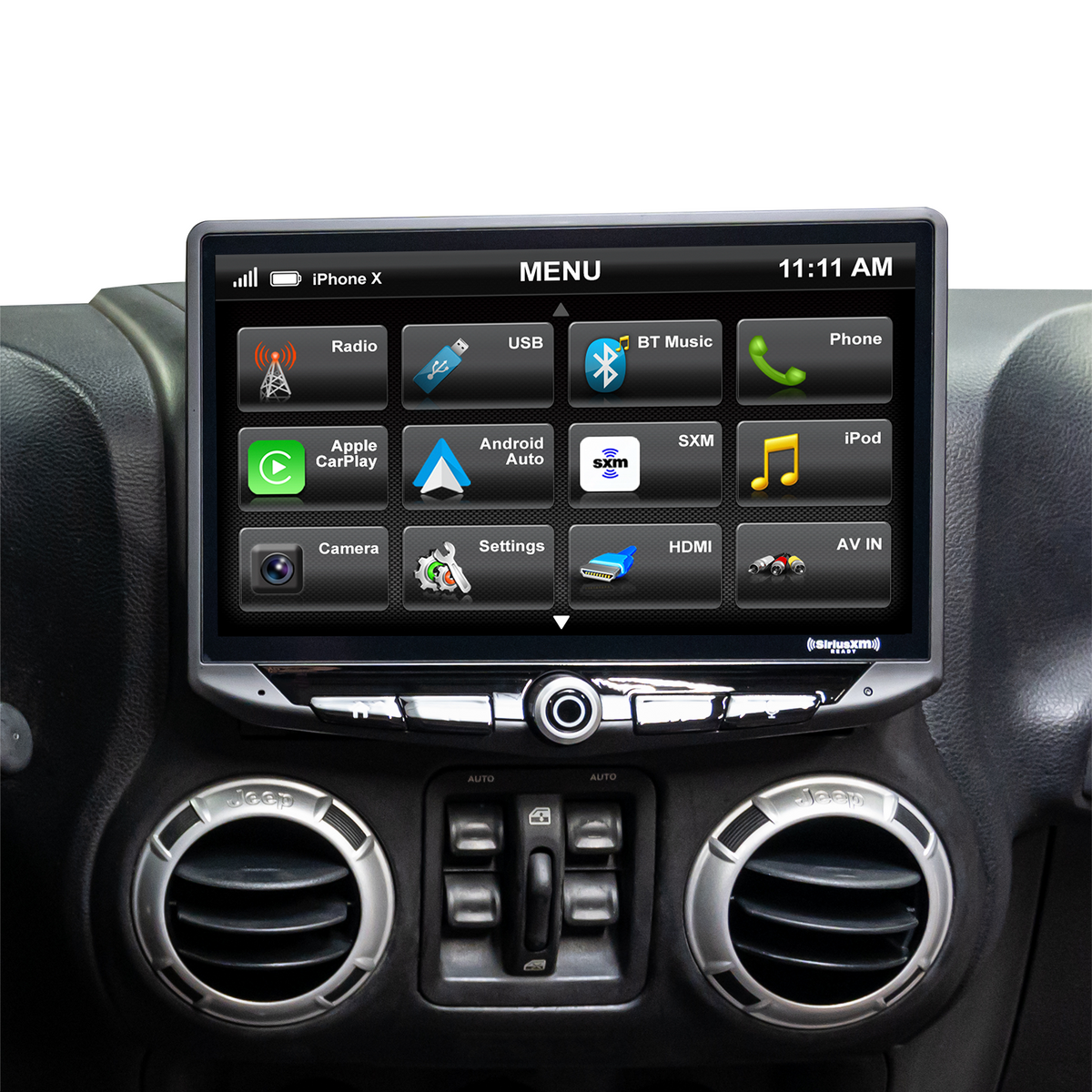 Jeep Wrangler JK Stereo Replacement System: 10-Inch Touchscreen Radio