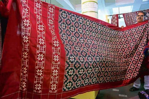 A Telia Rumal saree at an exhibition 