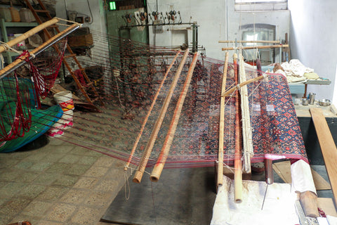 A Patola weaving loom in Patan, Gujarat