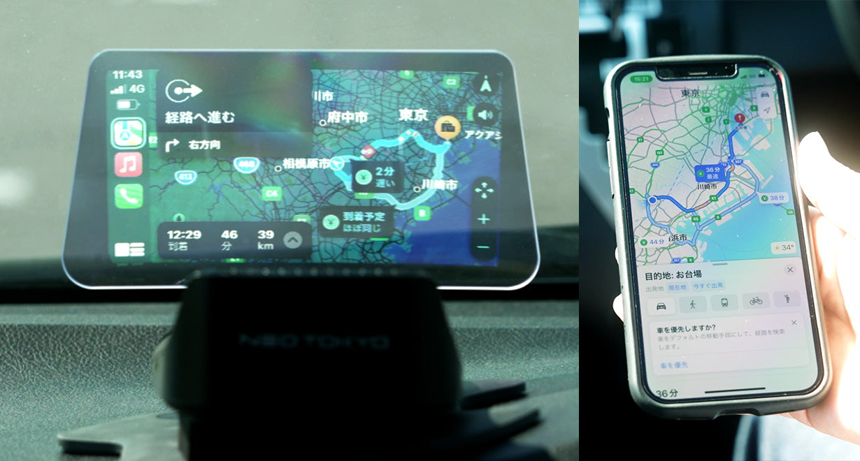 HUD-2023 ヘッドアップディスプレイ ワイヤレスCarPlay/AndroidAuto ...