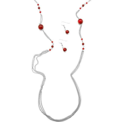 Knot So Lady Like Red Ribbon Necklace