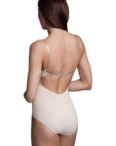 Dttrol Skin Tone Body suit Clear Straps