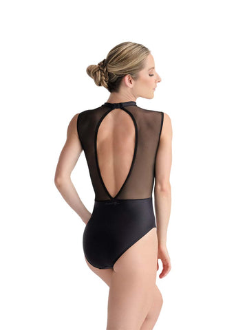 Ballet Rosa Gabriella Mesh Yoke Scoop Back Adult Tank Leotard - The Batterie