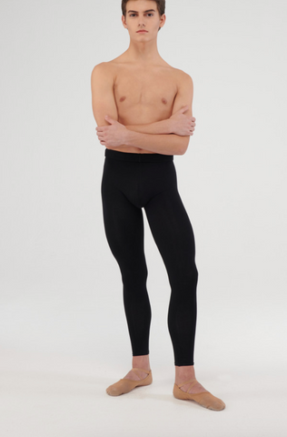 Nylon Lycra Inside Out Footless Black Legging - Porselli Dancewear