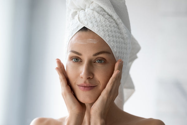 Woman with dry skin in summer