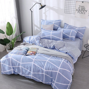 Deer Stripe 4pcs Girl Boy Kid Bed Cover Set Duvet Cover Adult Child Bed Sheets And Pillowcases Comforter Bedding Set 2TJ-61006 - Products & Products Store