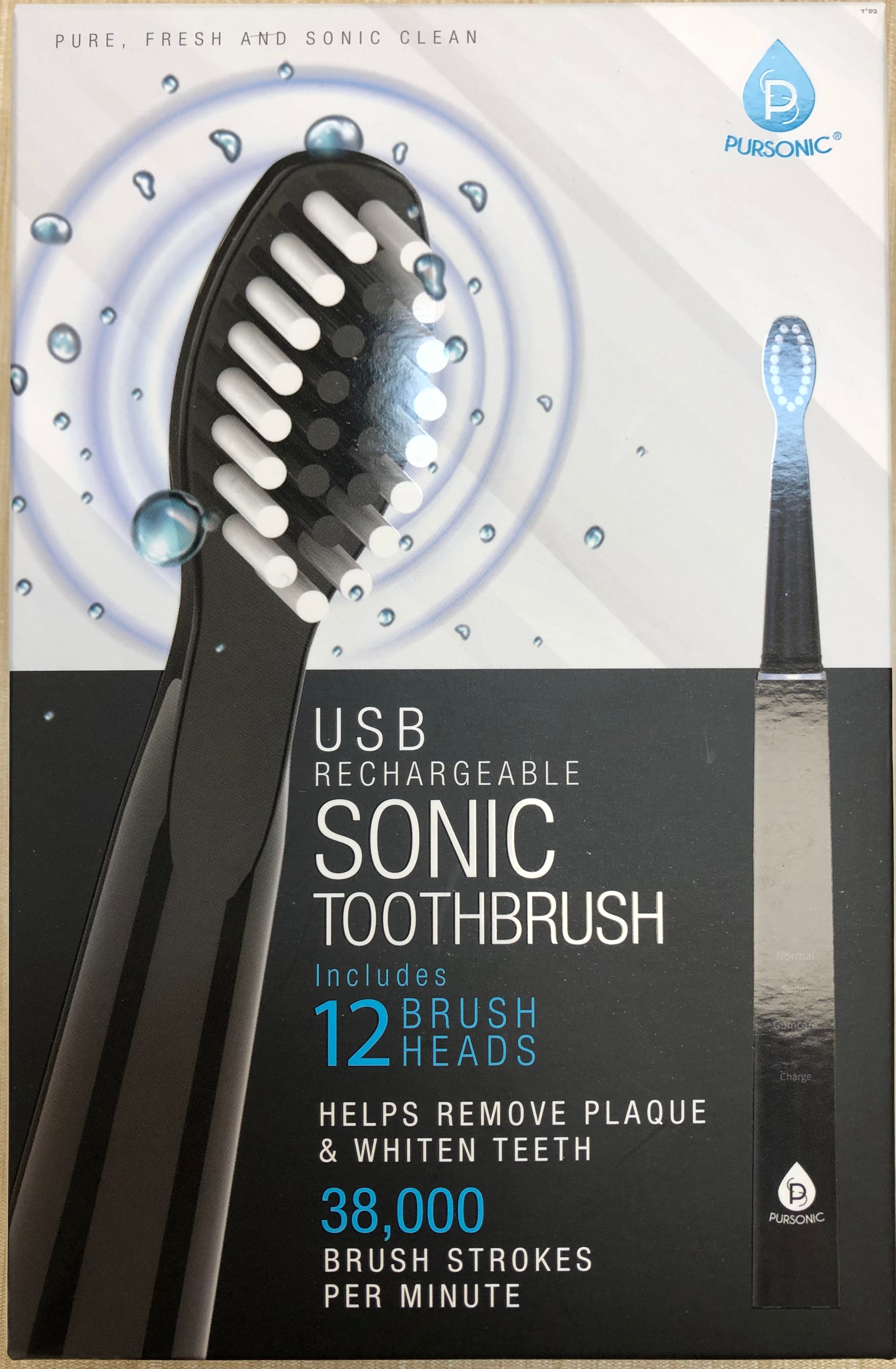 Pursonic Rechargeable Tooth Brush  # TBUSB200 - 12BK