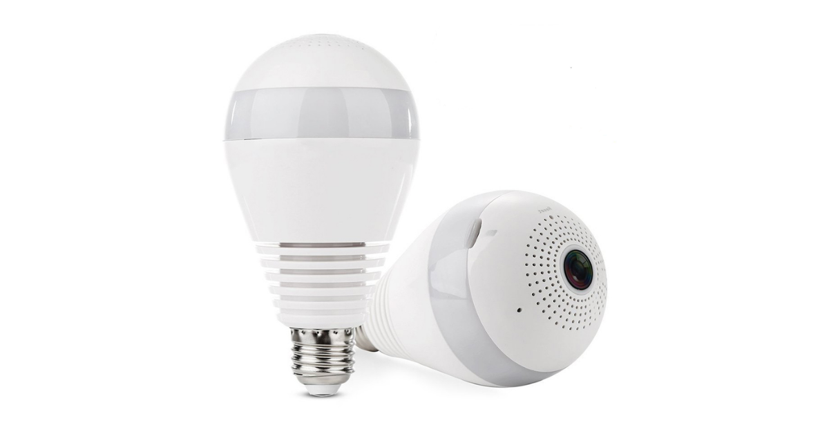 cctv camera in light bulb