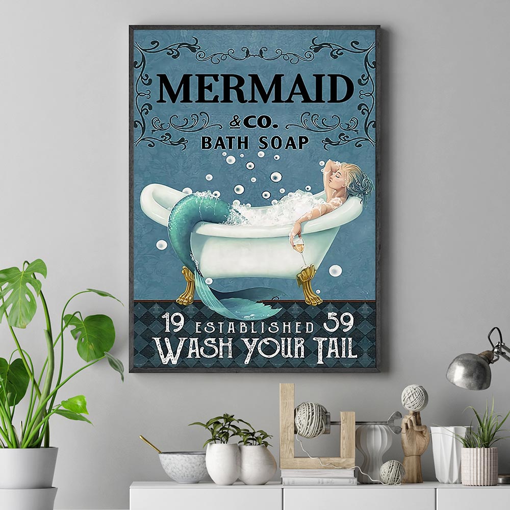 Vintage Mermaid Canvas Print.