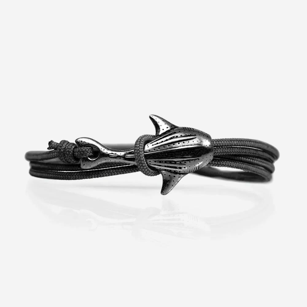 Black Whale Shark Bracelet on white background