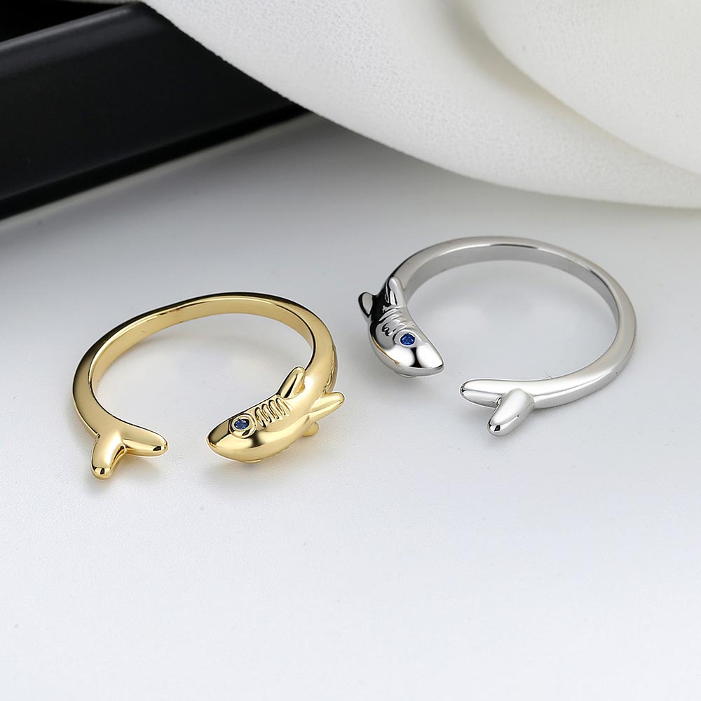 Gold and Silver Reef Shark Rings