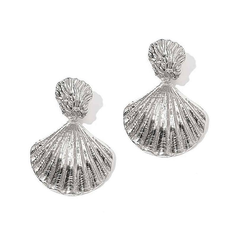 Silver Scallop Shell Earrings | Citrus Reef
