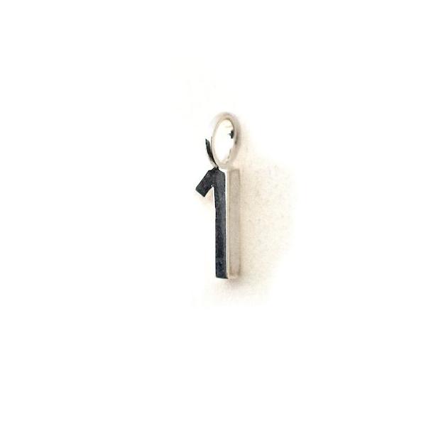 Polished Rose Gold Vermeil Number 1 Charm - Tiny