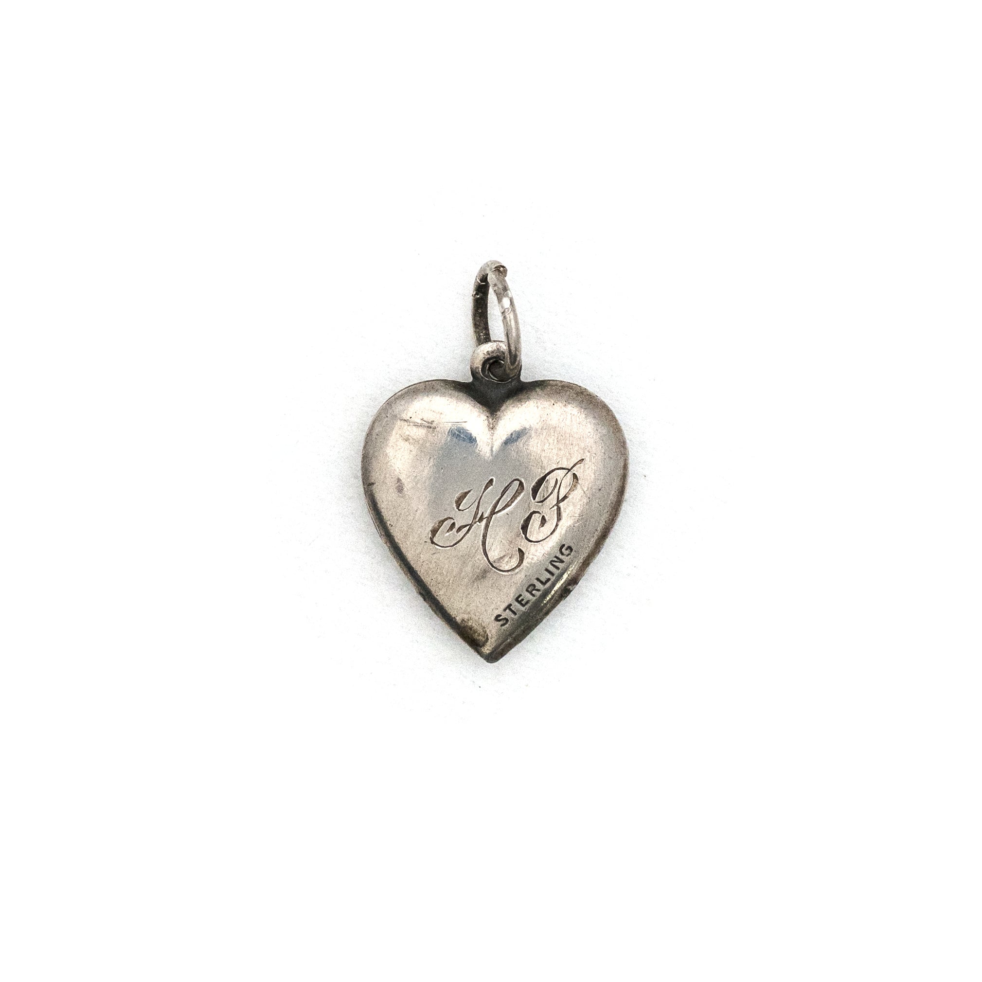 Antique Sterling Silver Swirling Heart Charm