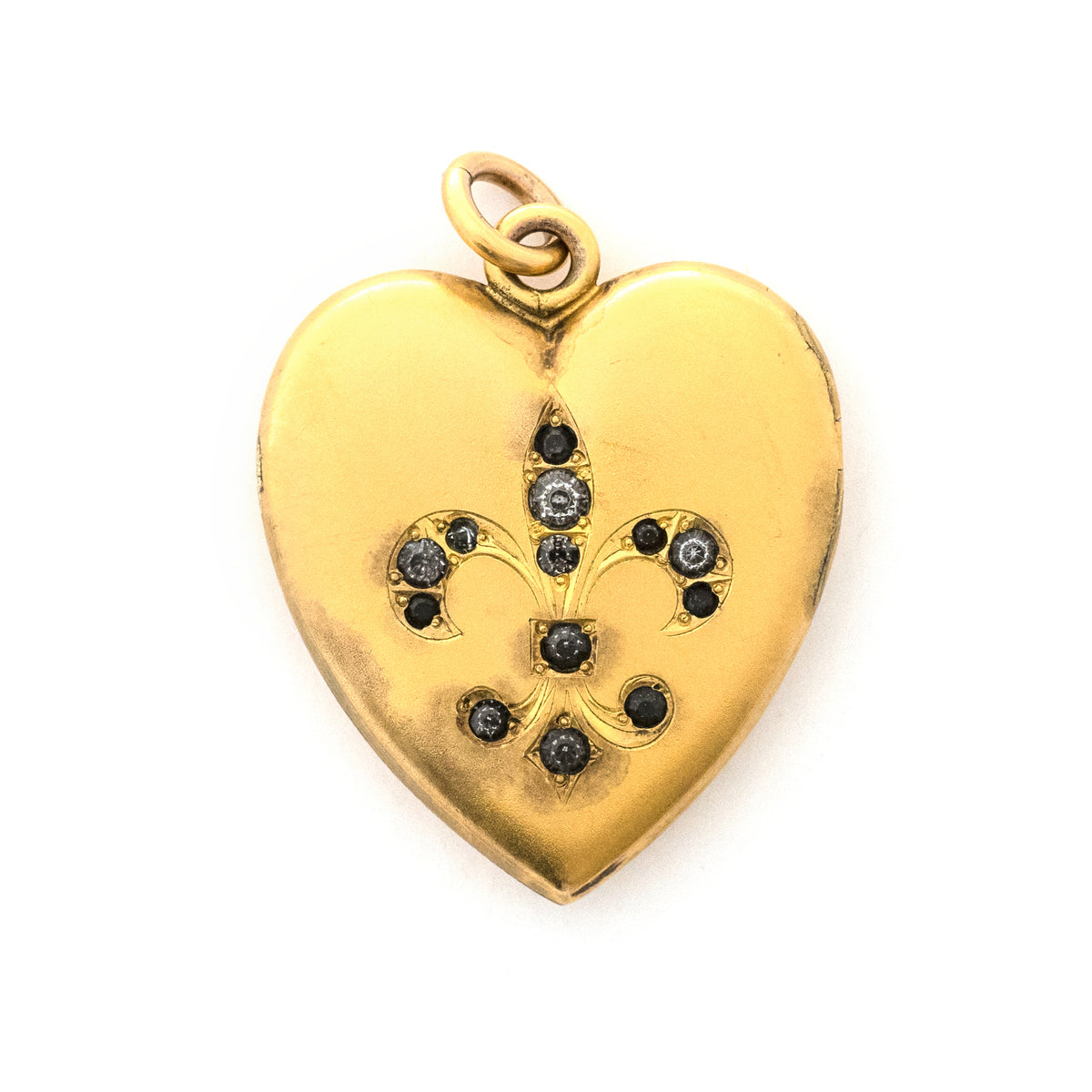 Matte Fleur-De-Lis Heart Locket - Luna & Stella