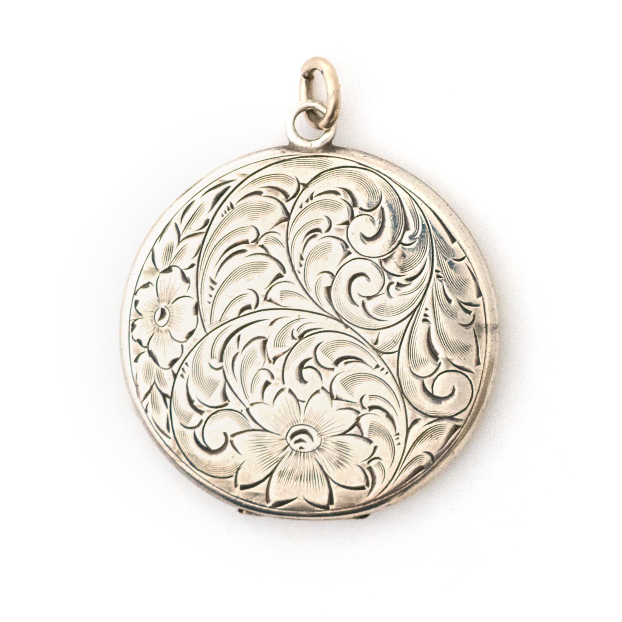 Sterling Silver Engraved Floral Locket - Luna & Stella