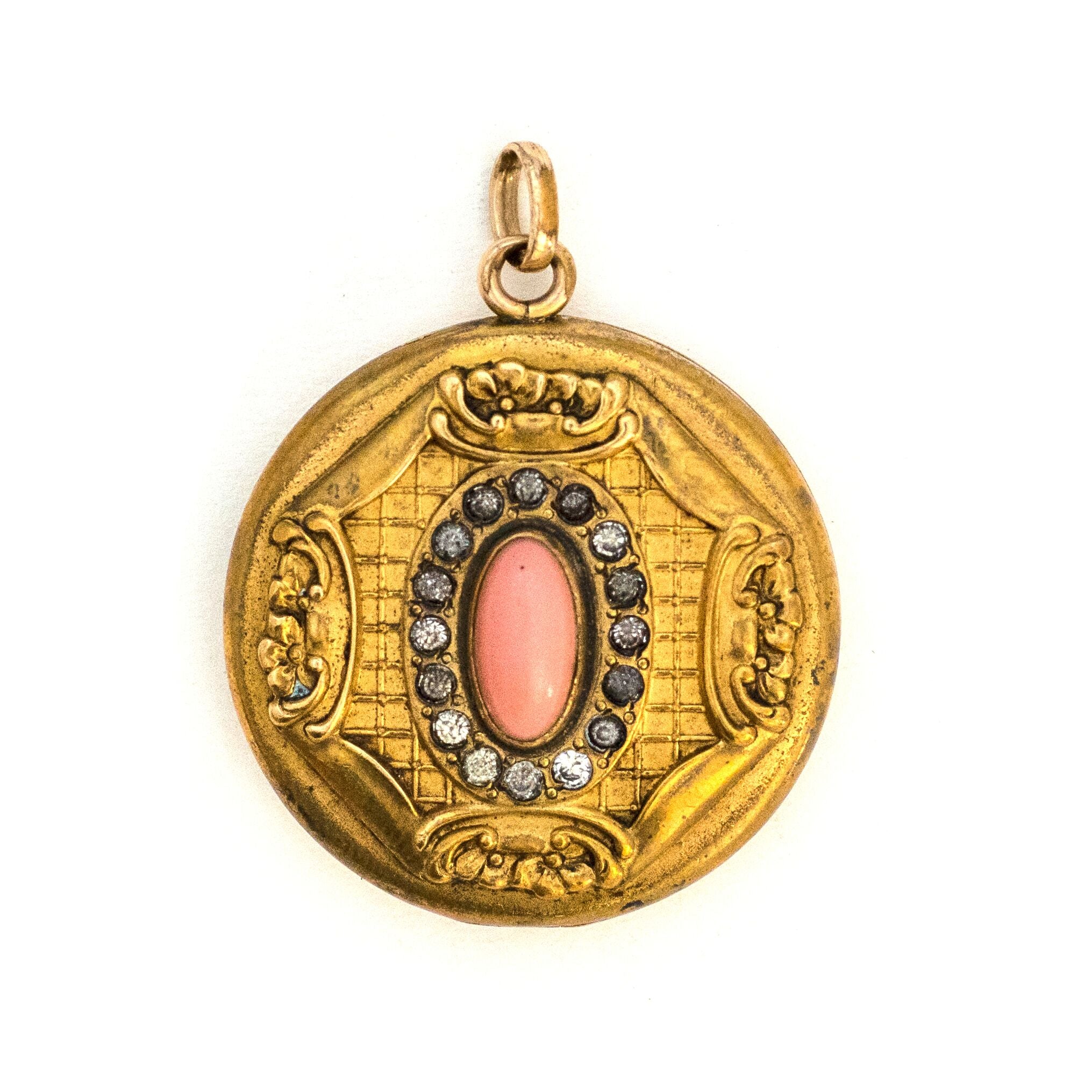 Coral Cabochon Locket - Luna & Stella