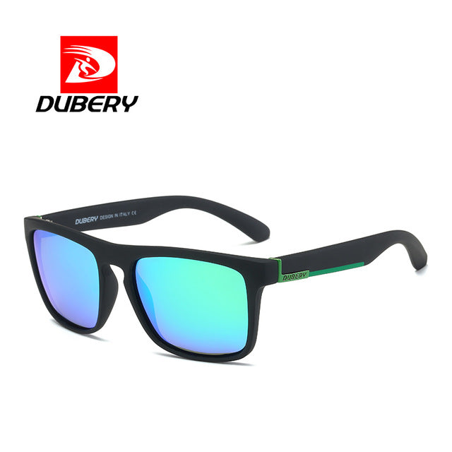 DUBERY Polarized Sunglasses For Men Driving Fashion Brand Desinger Sun Glasses For Men Women Square Mirror Zipper Box