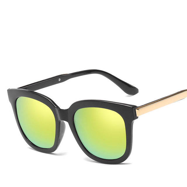 Trendy Vintage Sunglasses Women Men UV400 Black Mirror Coating Sun Glasses Retro Hipster Goggles Oculos de sol