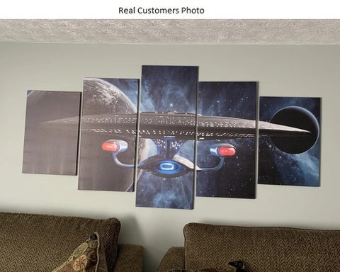 USS Enterprise Star Trek Wall Art Canvas Painting Framed