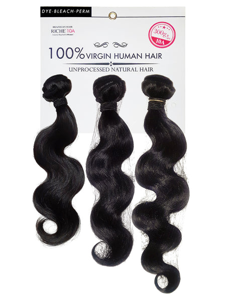 Riche 100 Human Weaving Natural Black Hair 14 16 18 Body Wave