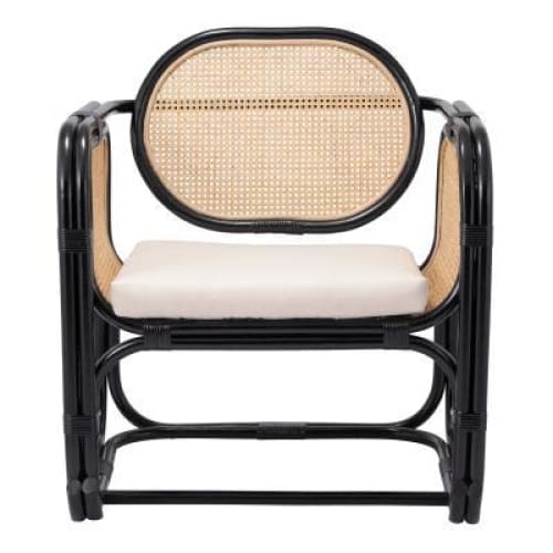 Vanessa Rattan Accent Chair Black And Natural