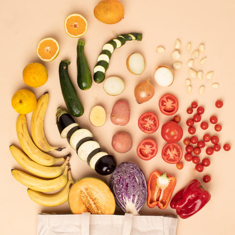 diverse range of fruit and vegetables
