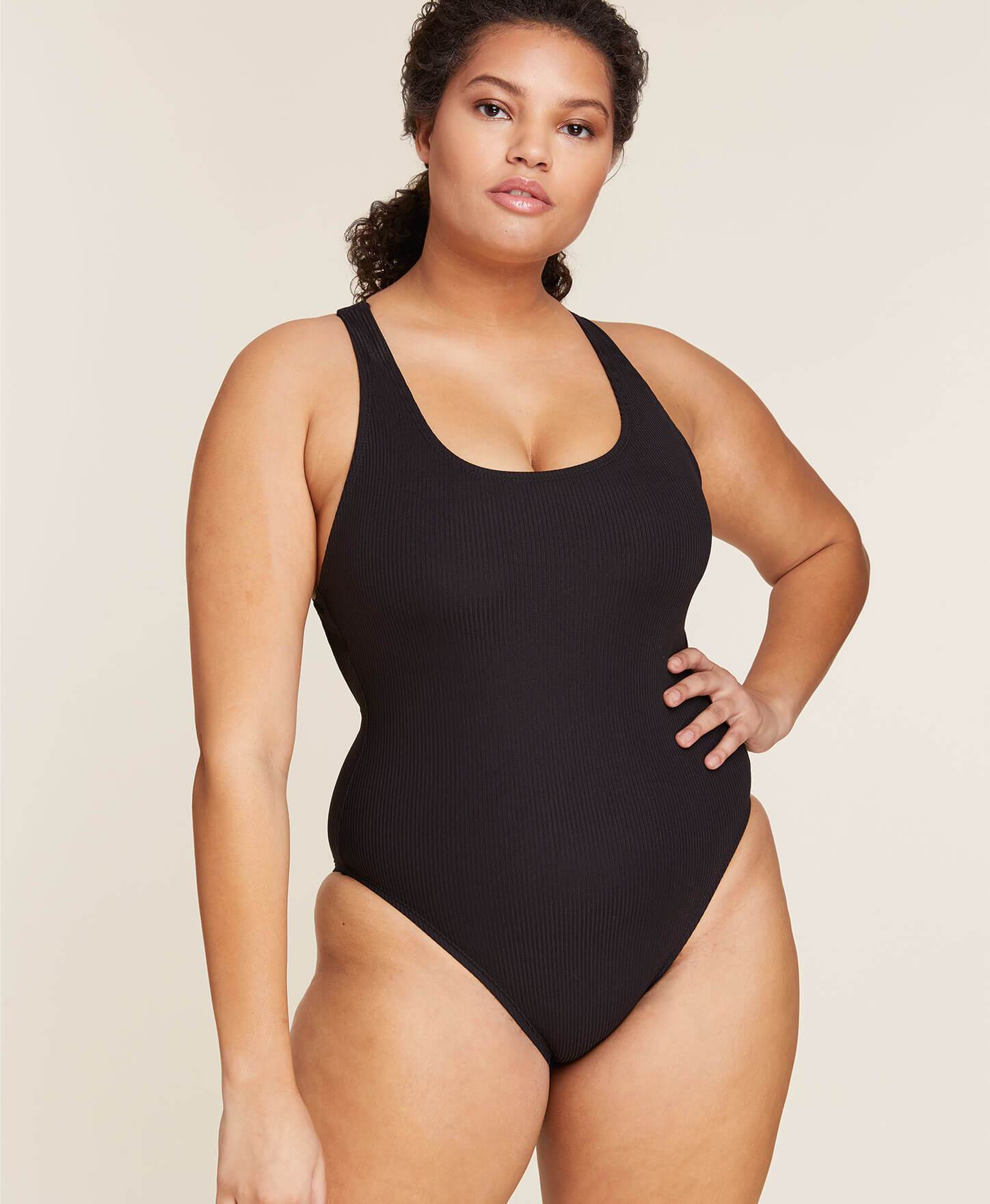 The Tulum One Piece - Ribbed - Black - Long Torso – Andie Swim