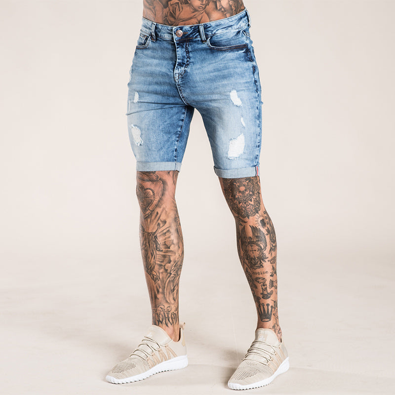 ripped blue jean shorts mens