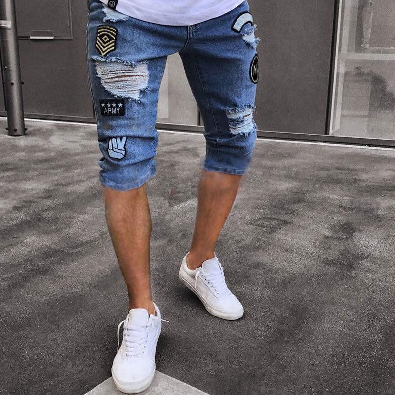 short biker jeans